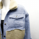 2020 winter Short style denim and berber fleece  Stitching jacket