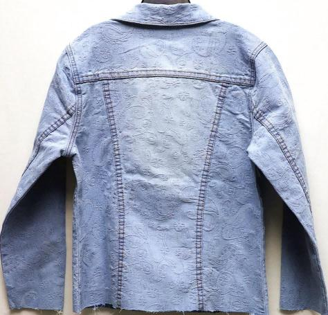 2021 MLW1104# light blue Jacquard fabric women's jacket