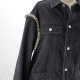 W00496 - Mid-length denim coat classic women's heavy industry water nail drill star denim coat