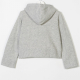 Women's short-body  fleece pullover with hooded