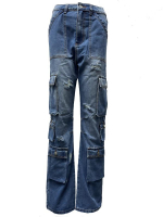 Girls Jeans With Cargo Pocket MNH004