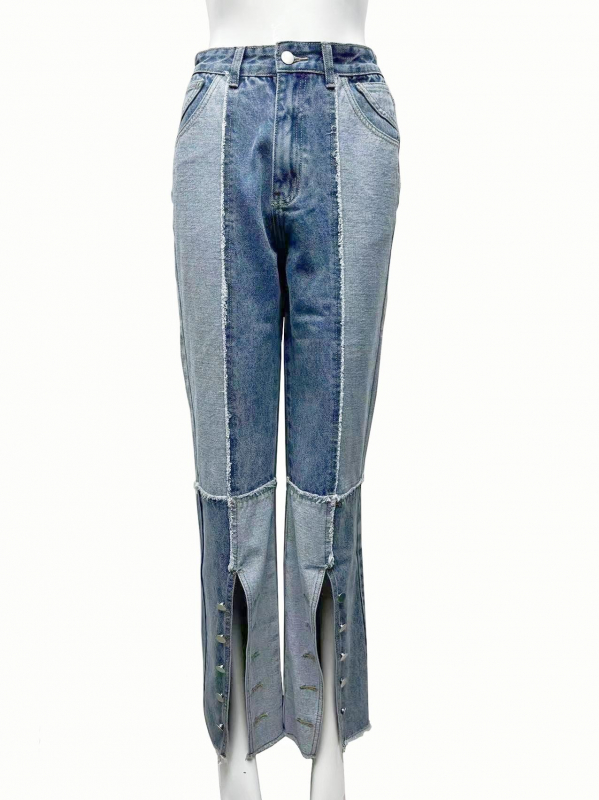 Girls patchwork denim jeans  - MNH003