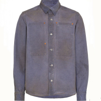 Men's denim long-sleeved shirt With Dirty wash
