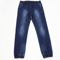 Men's casual fashion elastic nine points jeans
